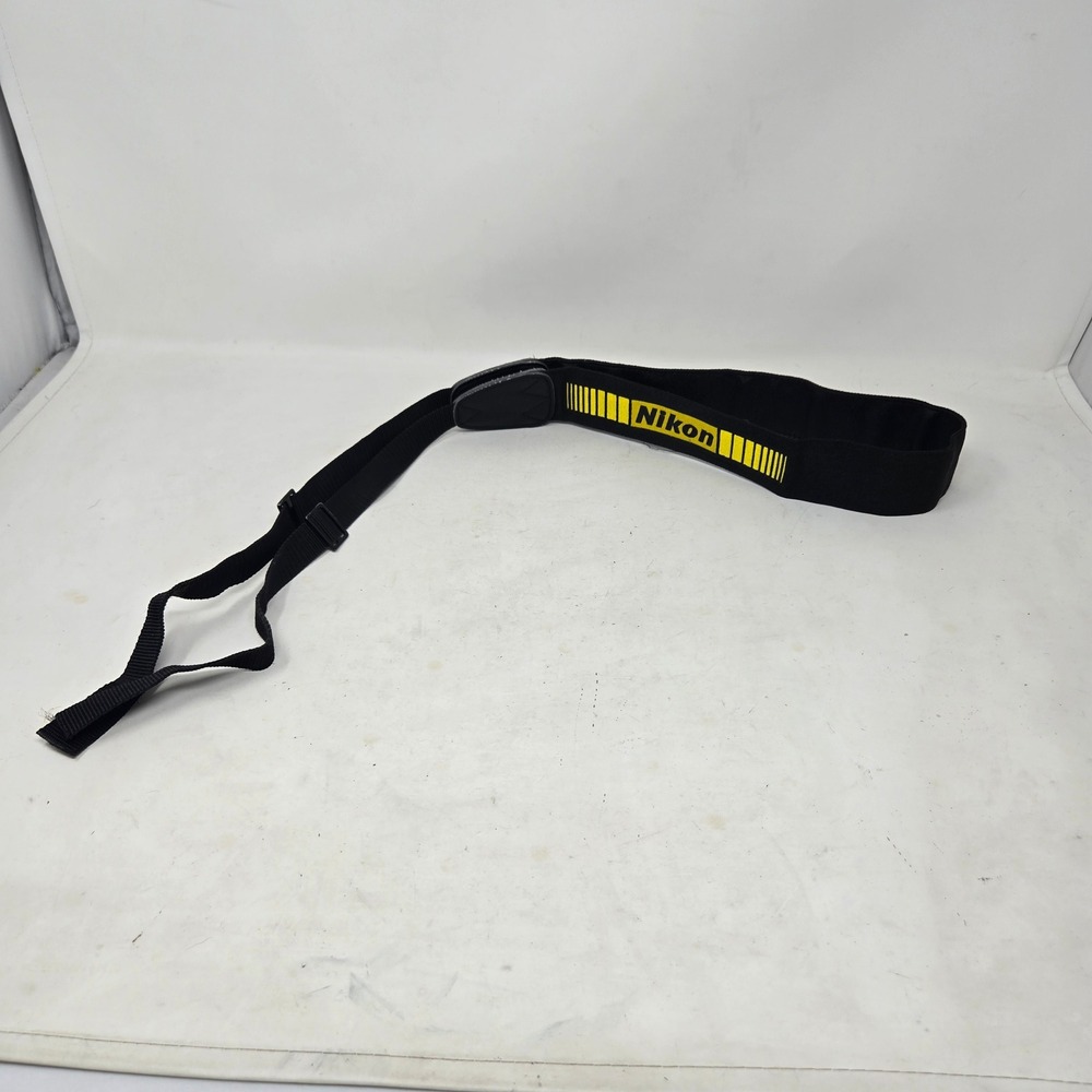 Nikon Camera Neck Strap Black Yellow Embroidered Logo Adjustable‎ DSLR SLR